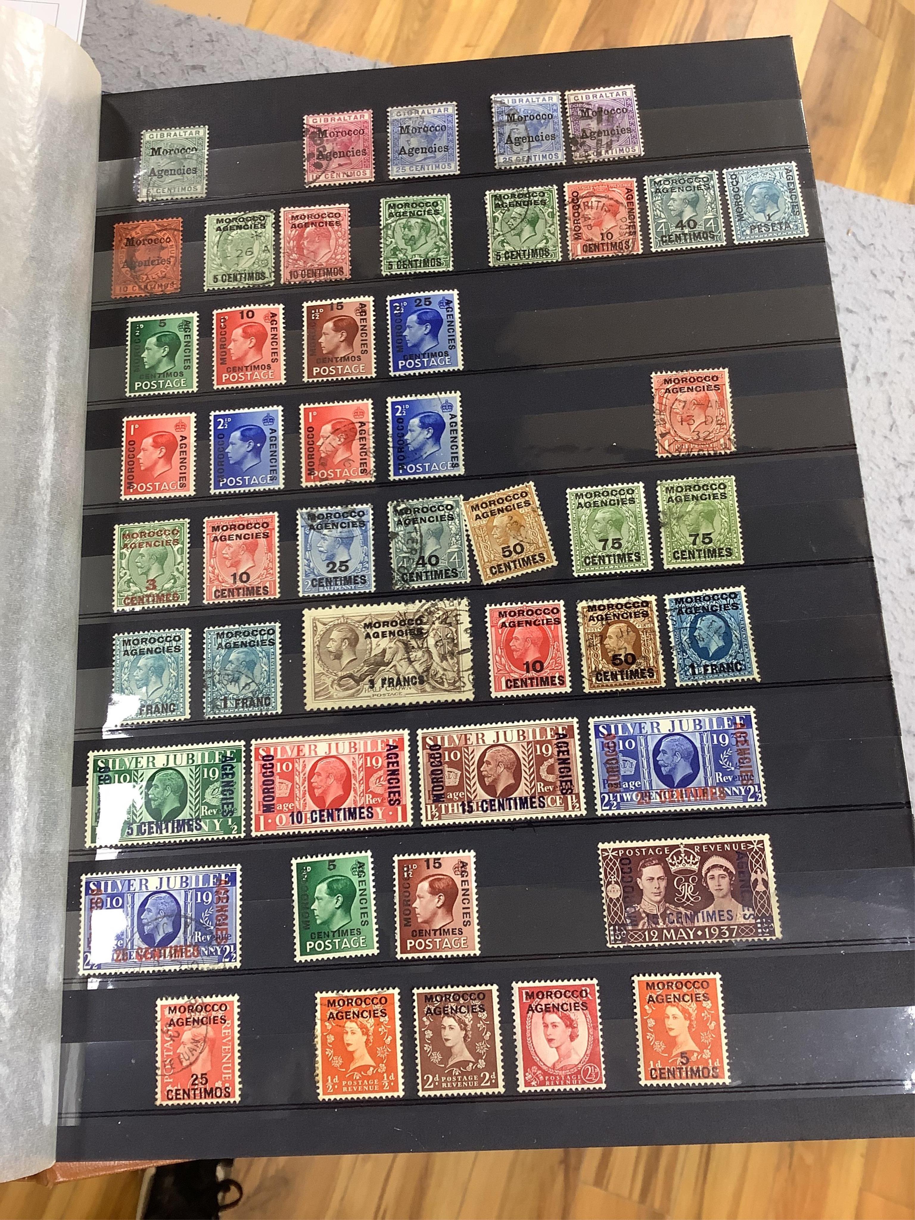 Four albums of stamps: Newfoundland, Jamaica etc (4). Condition - mostly stamp marked